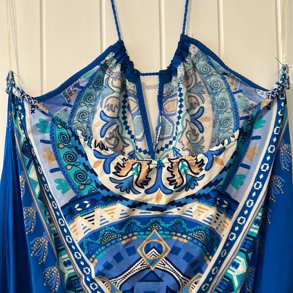 Flying Tomato Blue Maxi Geometric Back Tie Dress - Picture 7 of 9